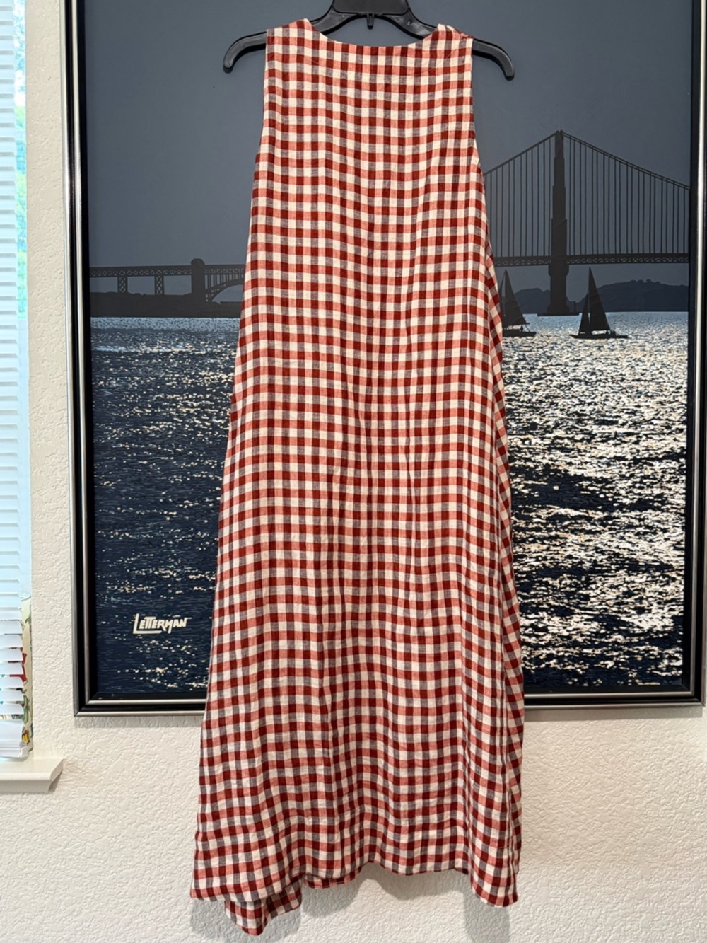 TOAST 100% Linen Gingham Maxi Swing Dress With Pockets Size S” - Picture 3 of 11